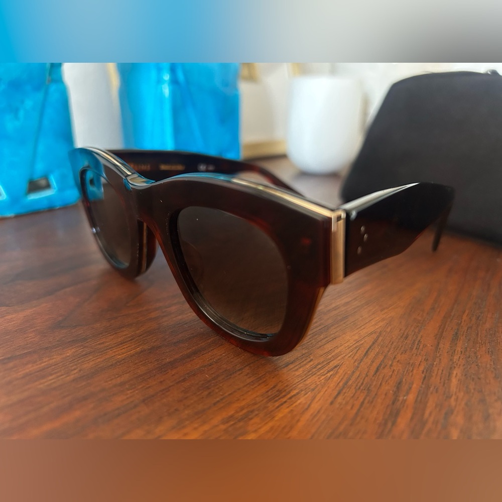 Celine Square Cat-eye dark red sunglasses - Picture 7 of 8